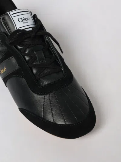 Chloé Sneakers Contrast Sole Elasticated Panels Pull Tab In Black