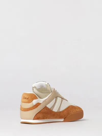Chloé Kick Brown Sneaker With Logo Patch On The Tongue And Logo Lettering On The Back In Fabric And Suede  In Brown