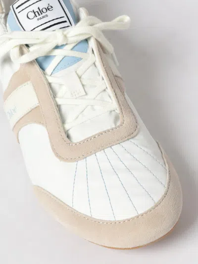 Chloé White Calf Leather Bos Taurus Athletic Sneakers In Multi