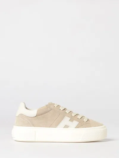 Hogan Grey Crosswind Calfskin Suede Sneakers In Neutral