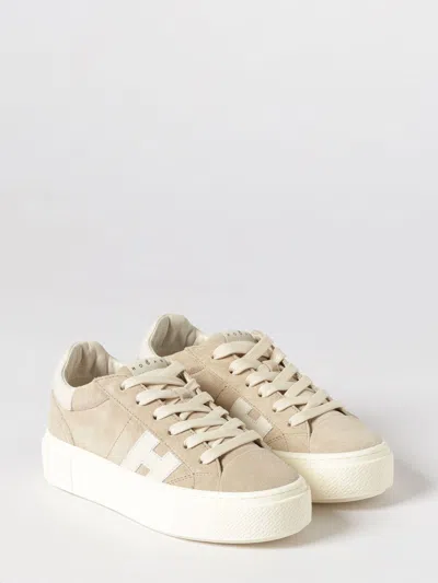 Hogan Grey Crosswind Calfskin Suede Sneakers In Neutral