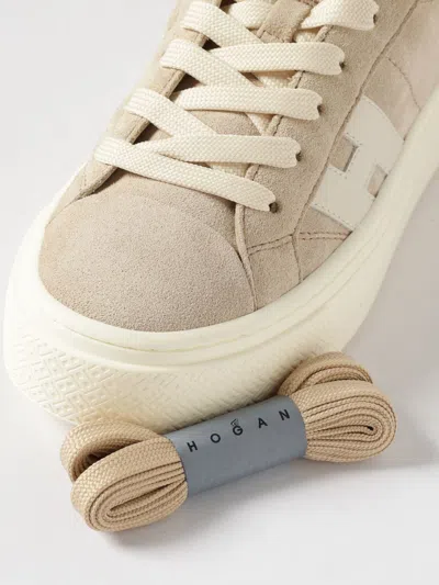Hogan Grey Crosswind Calfskin Suede Sneakers In Neutral