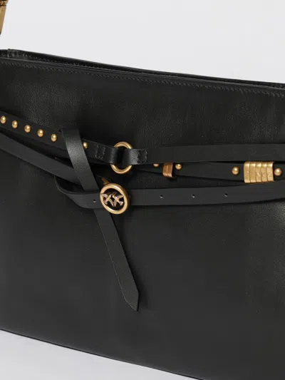 Pinko Mini Structured Studded Shoulder Bag In Black