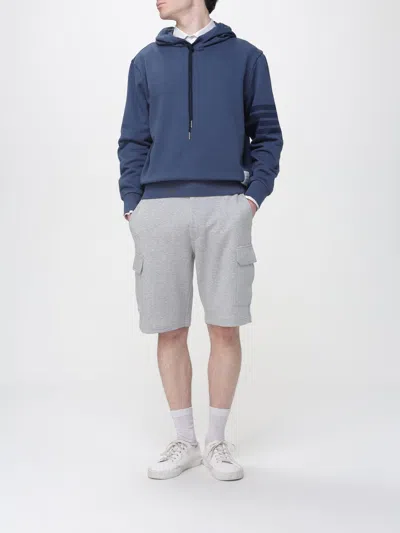 Thom Browne Blue Solid Loopback Overdyed 4-bar Hoodie In Blue
