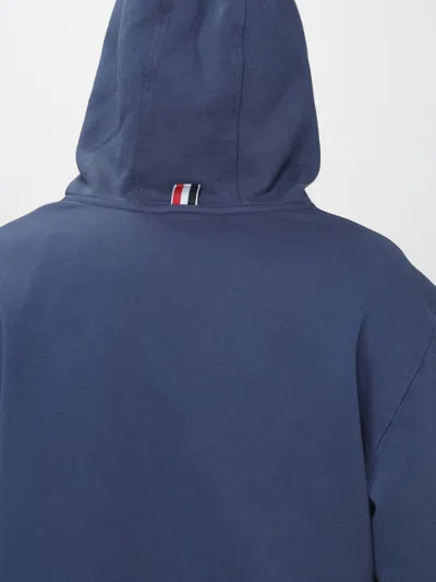Thom Browne Blue Solid Loopback Overdyed 4-bar Hoodie In Blue
