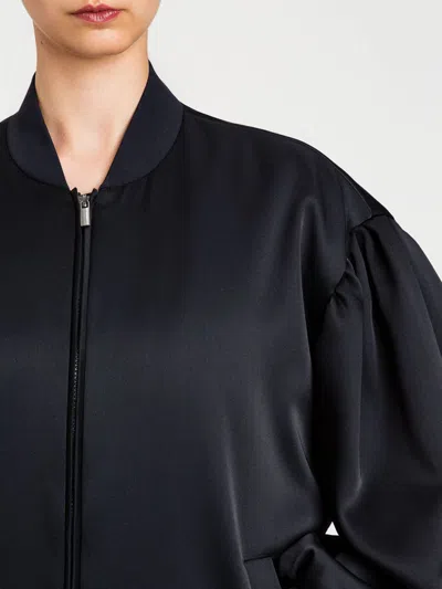 Twinset Gathering Duchesse Bomber Jacket In Black
