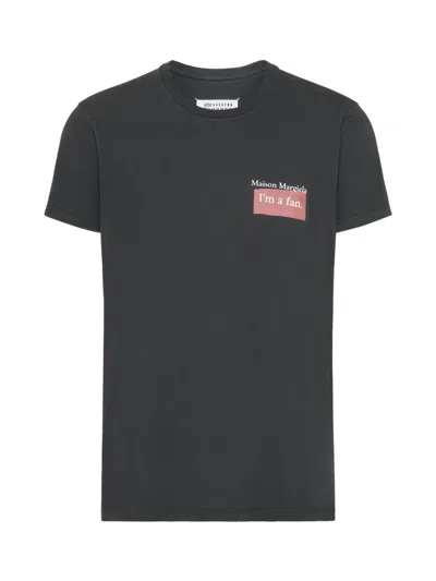 Maison Margiela Overdyed Cotton I M A Fan T-shirt In Black