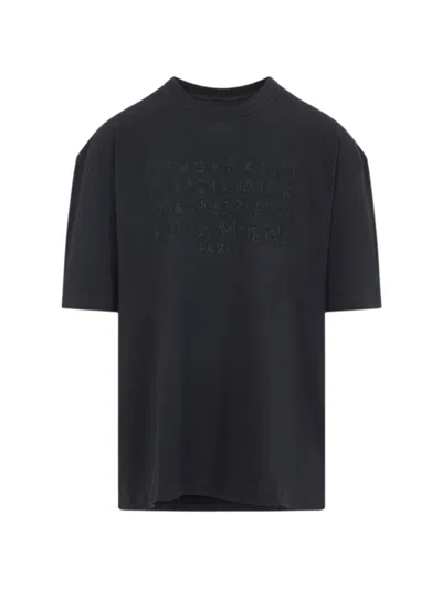 Maison Margiela Dark Grey Cotton T-shirt In Animal Print