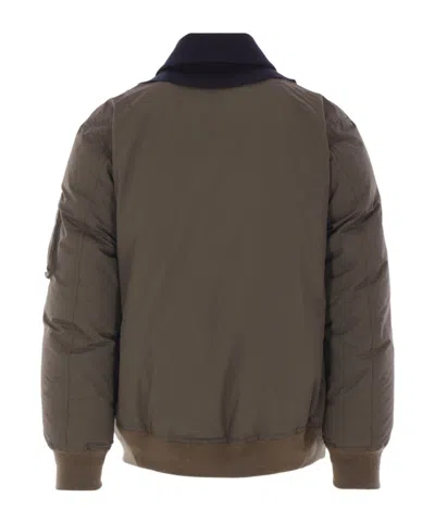 Sacai Double-breasted Anchor-button Coat In Brown