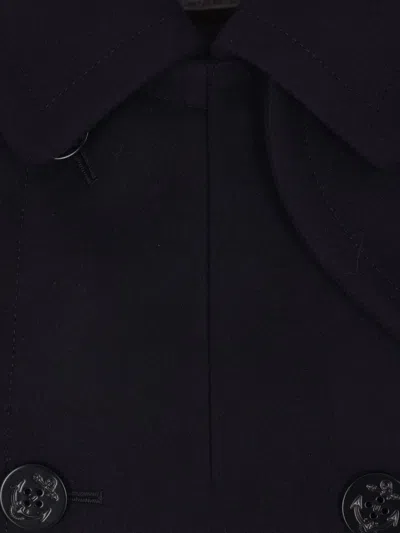 Sacai Double-breasted Anchor-button Coat In Brown