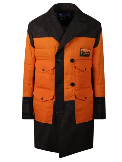 Junya Watanabe Filson Collaboration Patchwork Design Coat In Orange