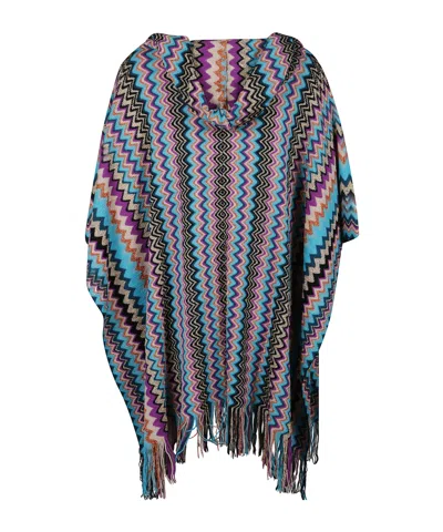 Missoni Zig Zag Patterned Cape In Multi