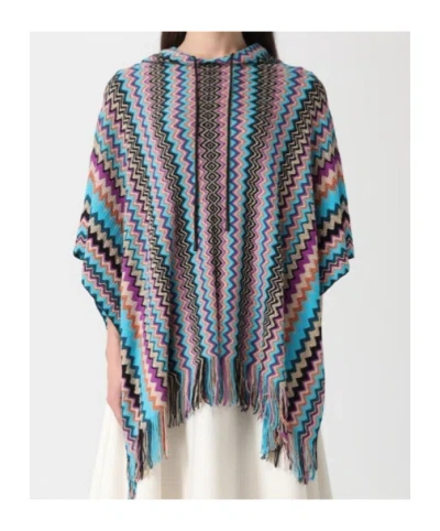 Missoni Zig Zag Patterned Cape In Multi
