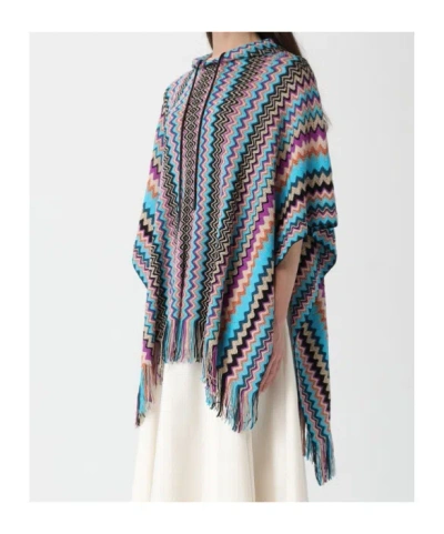 Missoni Zig Zag Patterned Cape In Multi