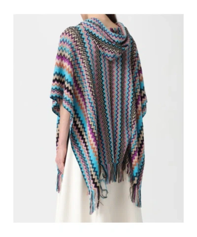 Missoni Zig Zag Patterned Cape In Multi