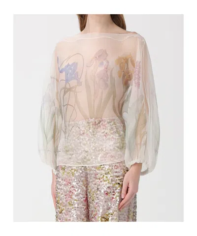 Alberta Ferretti Patterned Blouse In Neutral