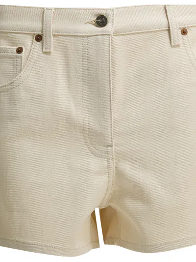 Valentino Garavani Vgold Shorts Bermuda And Short Beige In White