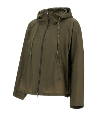 Herno Military Green Sport Jacket With Hood In Green
