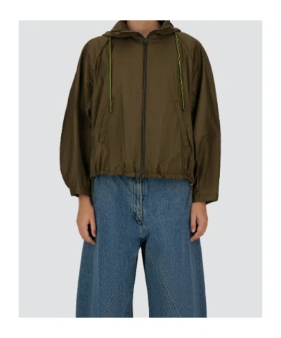 Herno Military Green Sport Jacket With Hood In Green