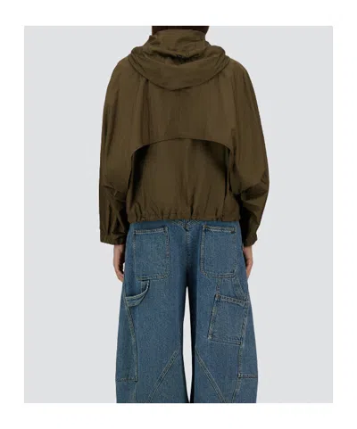 Herno Military Green Sport Jacket With Hood In Green