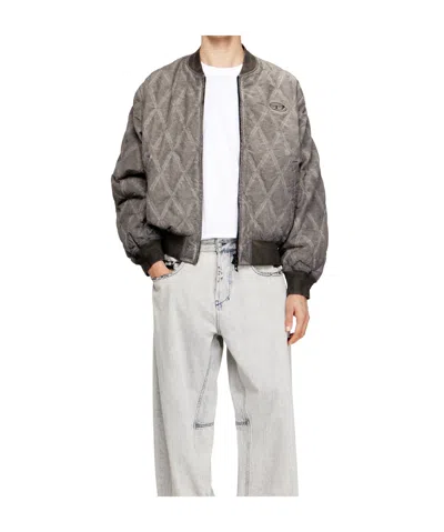 Diesel J-type-treat Diamond-quilted Cotton Blend Jacket In Multi