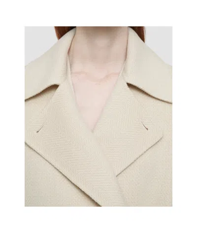 Joseph Navarre Linear Double Face Wool Coat In Neutral