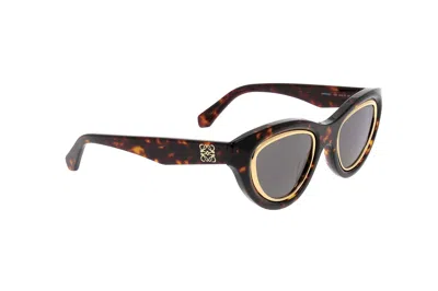 Loewe Anagram Cat-eye Tortoiseshell Acetate And Gold-tone Sunglasses In Multi