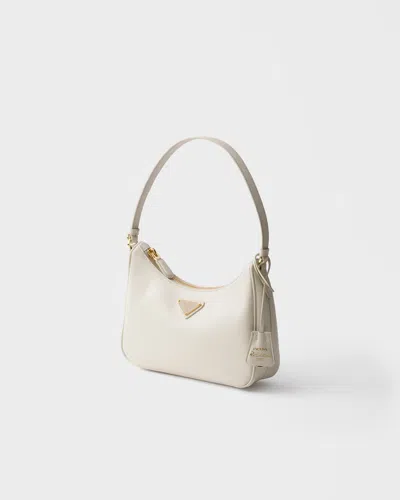 Prada Mini Zippered Handbag In White