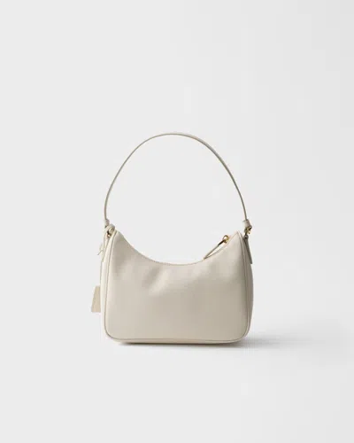 Prada Mini Zippered Handbag In White