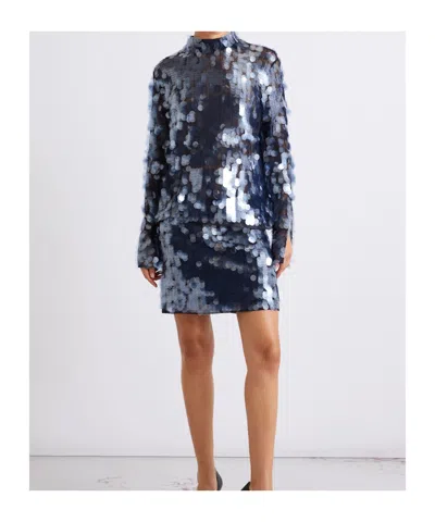 Marella Gallo Sequin Top In Blue