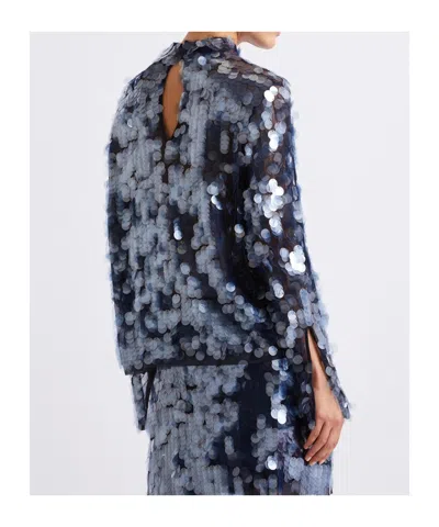 Marella Gallo Sequin Top In Blue