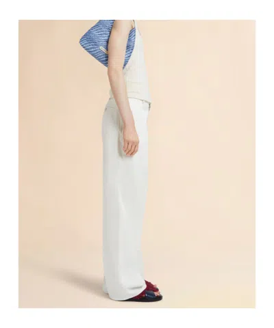 Marni Womens 00w01 Logo-patch Relaxed-fit Cotton Gabardine Cargo Trousers In White