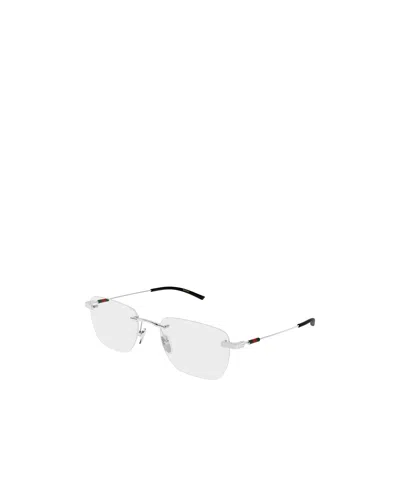 Gucci Eyewear Rectangular Frame Glasses In White