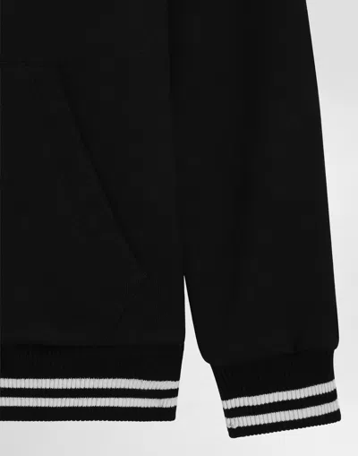 Dolce & Gabbana Hooded Sweatshirt With Print In Black