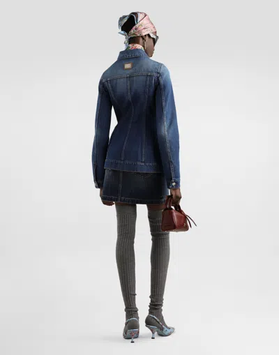 Dolce & Gabbana Denim Single-breasted Jacket In Blue