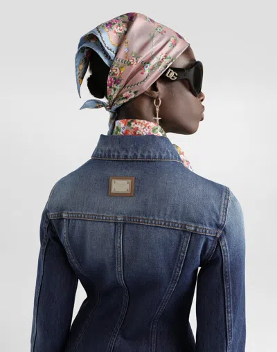 Dolce & Gabbana Denim Single-breasted Jacket In Blue