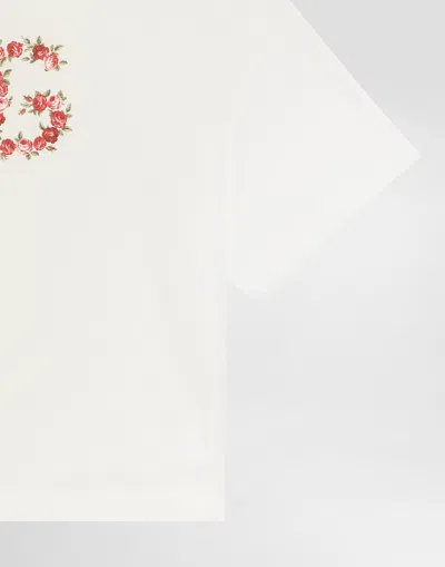 Dolce & Gabbana Floral-logo T-shirt In White
