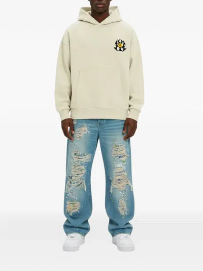 Barrow Printed Drawstring Hoodie In White