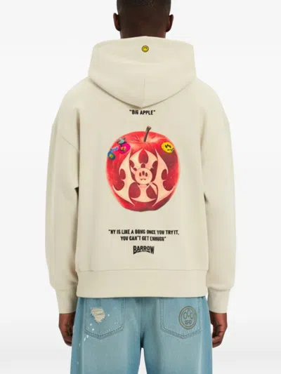 Barrow Printed Drawstring Hoodie In White