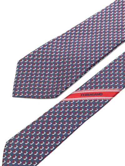 Ferragamo Patterned Tie In Purple