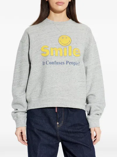 Dsquared2 Printed Sweatshirt In Gray