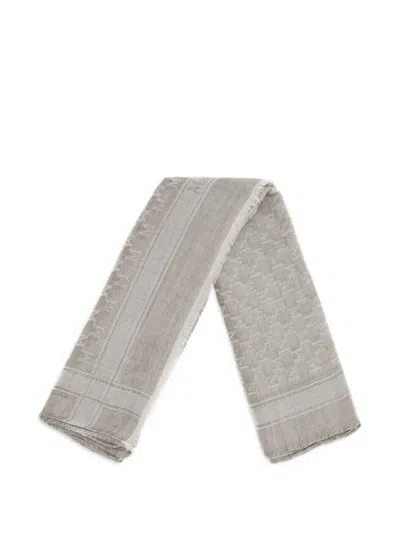 Max Mara Logo Pattern Scarf In Gray