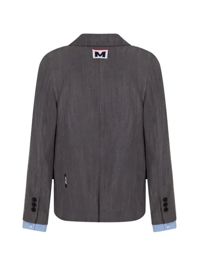 Msgm Single-breasted Blazer In Gray