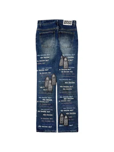 Who Decides War Scripture Bootcut Jeans In Blue