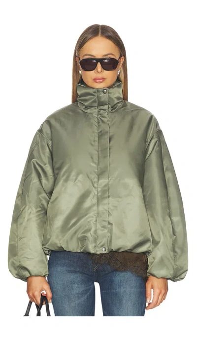 Anine Bing Cyrus Shell Bomber Jacket In Green