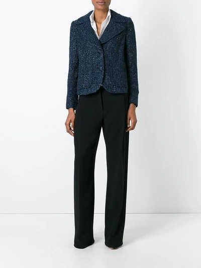 Shop Michael Michael Kors Tweed Jacket - Blue