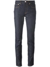 Apc Indigo Cropped Skinny Jeans In Blue