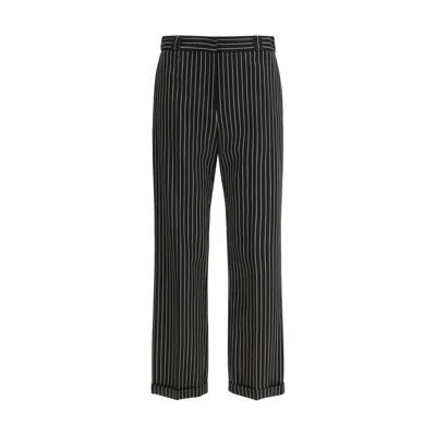 Tom Ford Women Navy Blue Wool Striped Trousers, 28 Luxury Pants For Women Darveys In Black