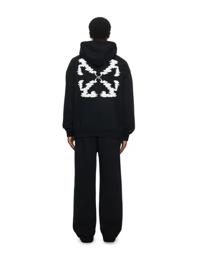 Off-white Vanish Arrow Printed French Cotton-terry Hoodie In Black