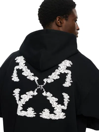 Off-white Vanish Arrow Printed French Cotton-terry Hoodie In Black
